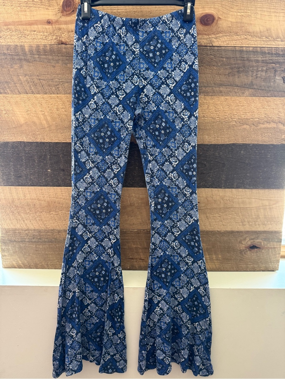 Friday Blue Patterned Flare Pants
